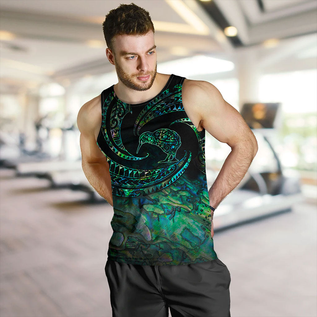 New Zealand Tank Top Tribal Wave Papua Shell With Kiwi Bird