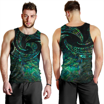 New Zealand Tank Top Tribal Wave Papua Shell With Kiwi Bird
