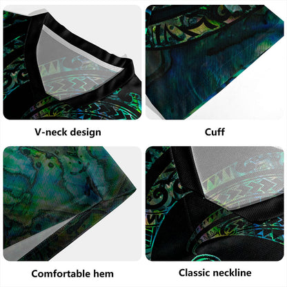 New Zealand Rugby Jersey Tribal Wave Papua Shell With Kiwi Bird