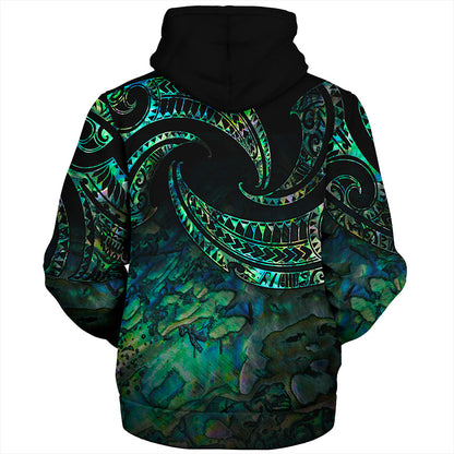 New Zealand Sherpa Hoodie Tribal Wave Papua Shell With Kiwi Bird
