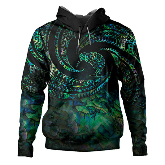 New Zealand Hoodie Tribal Wave Papua Shell With Kiwi Bird