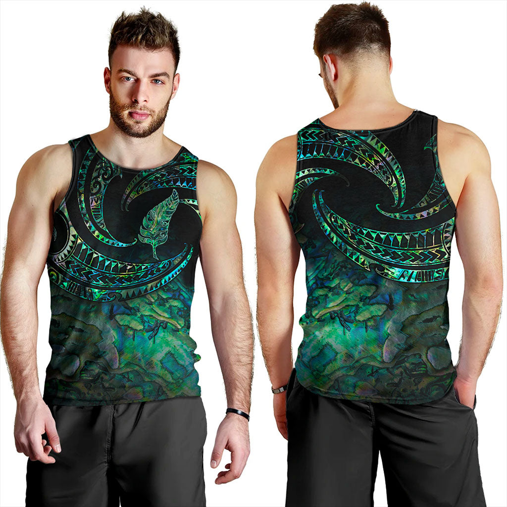 New Zealand Tank Top Tribal Wave Papua Shell With Silver Fern