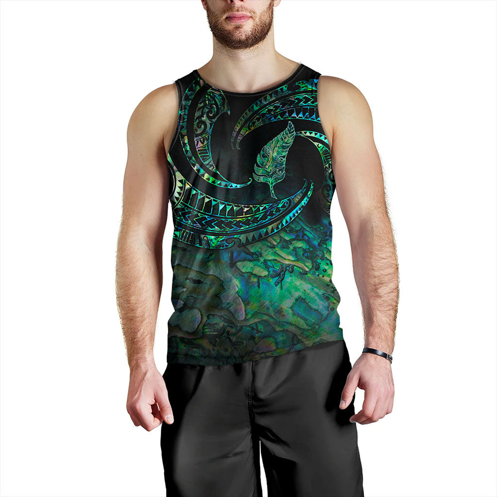 New Zealand Tank Top Tribal Wave Papua Shell With Silver Fern
