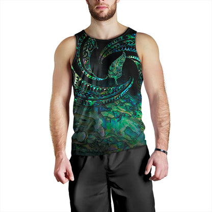 New Zealand Tank Top Tribal Wave Papua Shell With Silver Fern