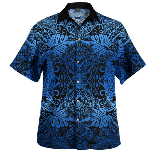 Polynesian Hawaiian Shirt Tribal Polynesian Pattern Leaf