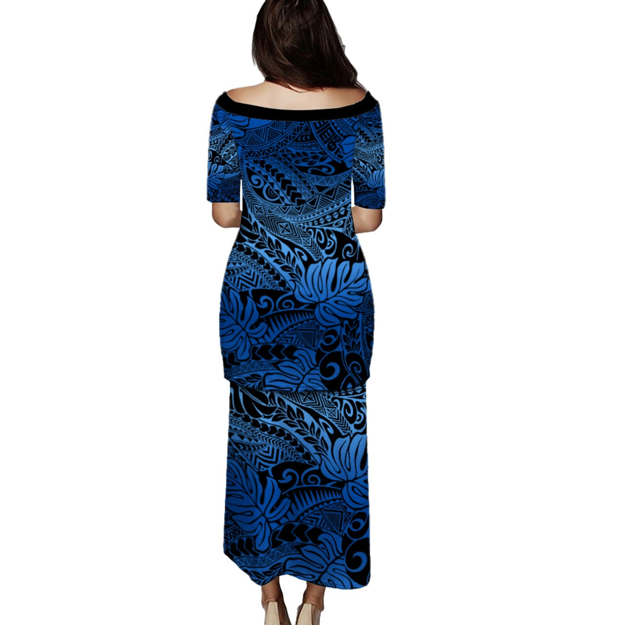 Hawaii Puletasi Tribal Polynesian Pattern Leaf