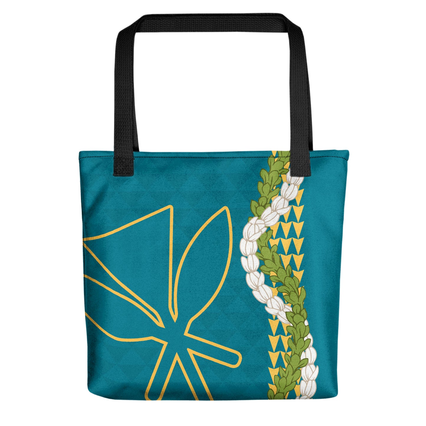 Hawaii Tote Bag Kanaka Maoli Puakenikeni Maile Flower Lei