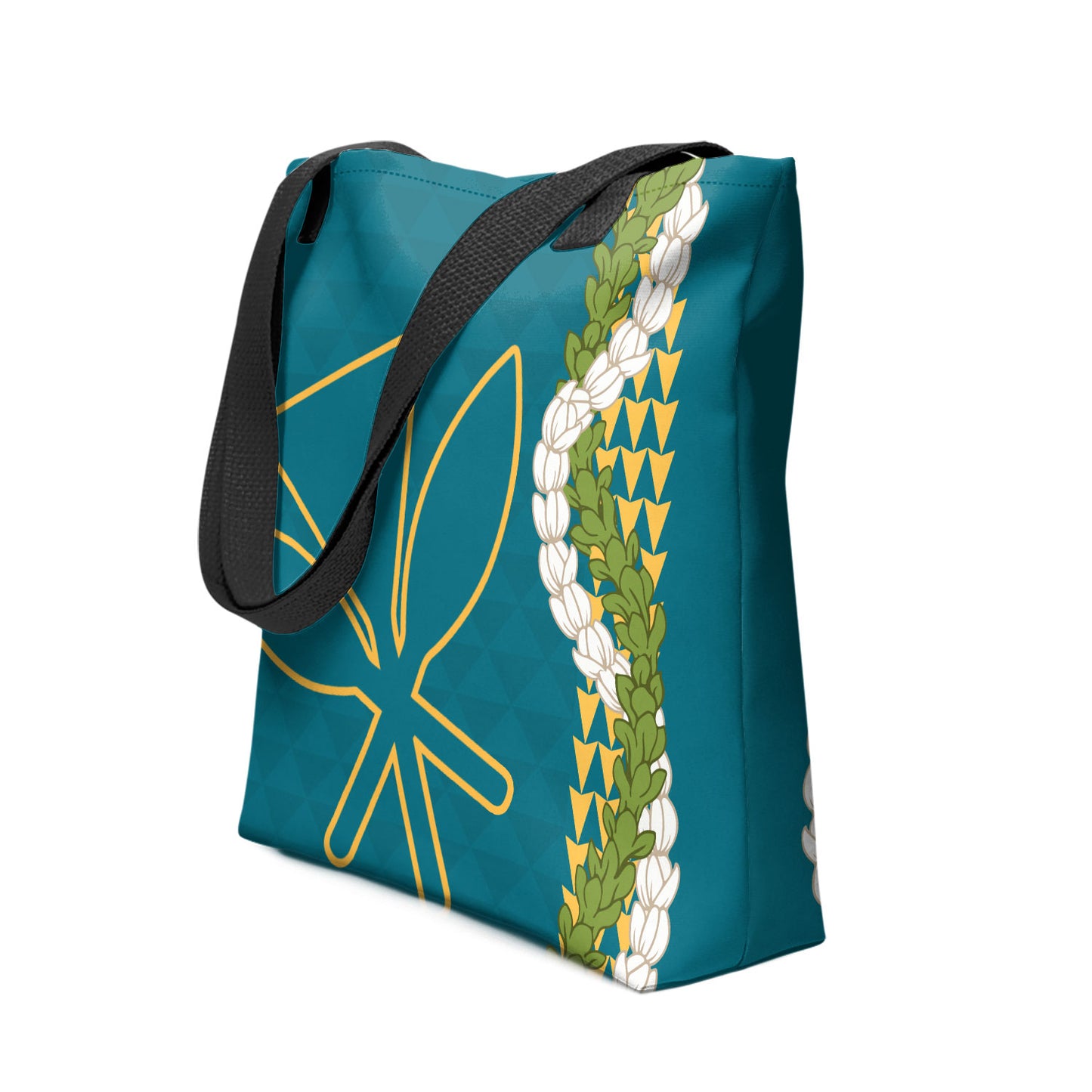 Hawaii Tote Bag Kanaka Maoli Puakenikeni Maile Flower Lei