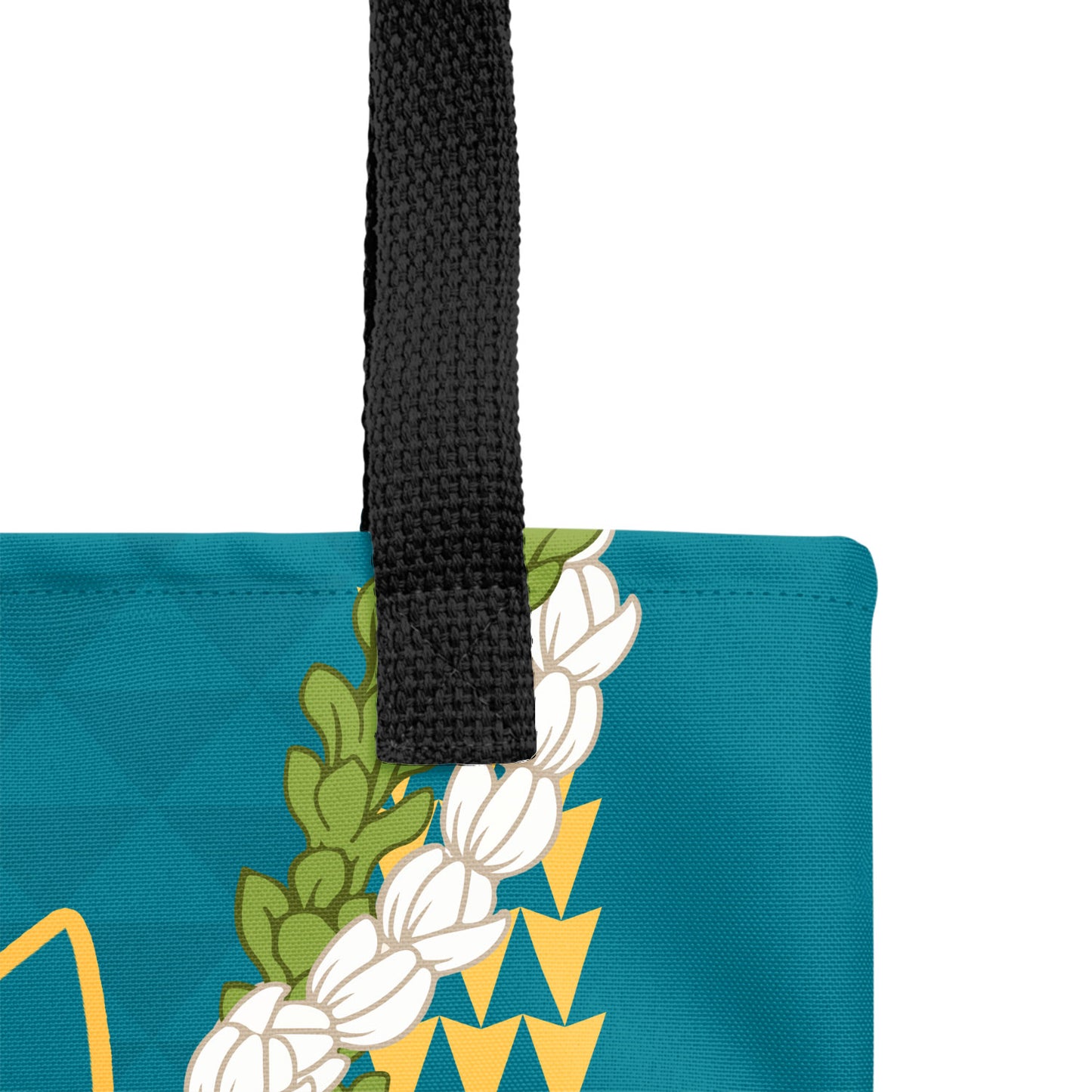 Hawaii Tote Bag Kanaka Maoli Puakenikeni Maile Flower Lei