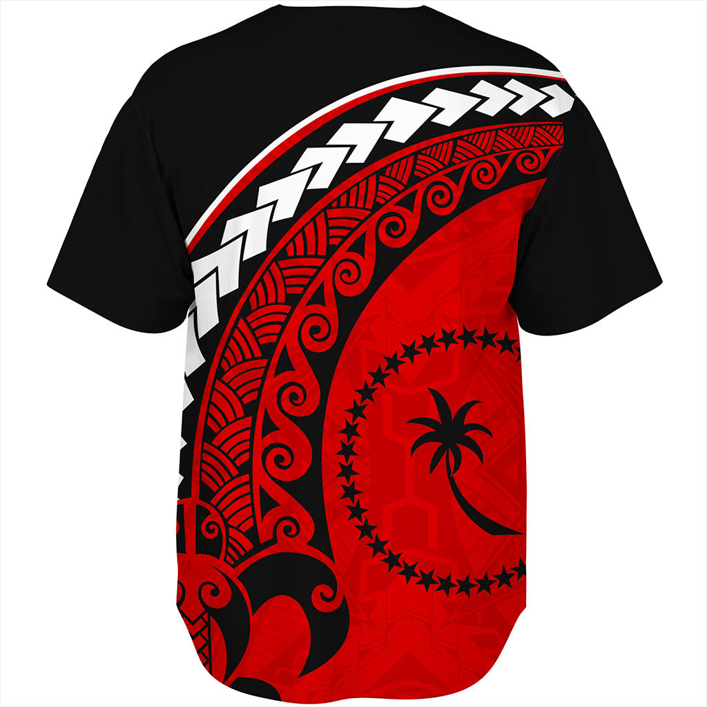 Chuuk State Baseball Shirt Turtle Polynesian Tribal Coat Of Arms