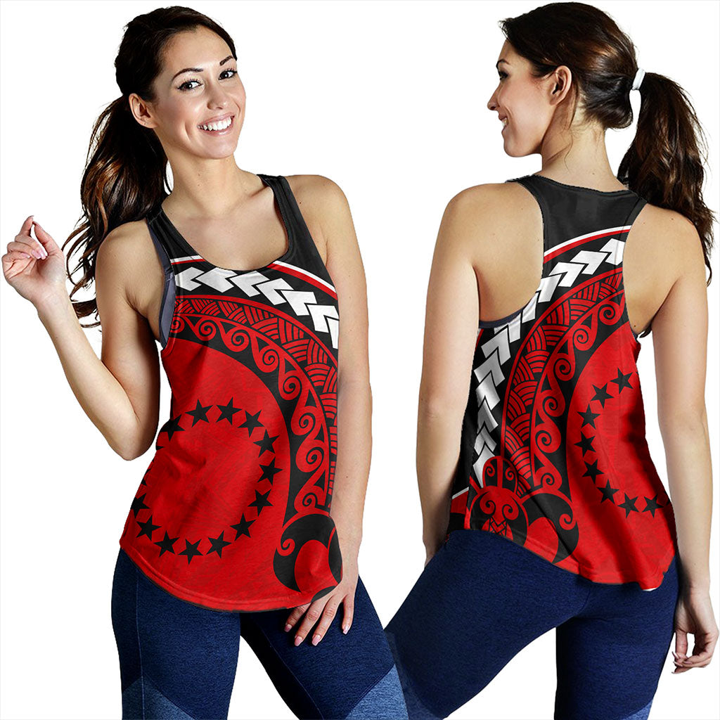 Cook Islands Women Tank Turtle Polynesian Tribal Coat Of Arms
