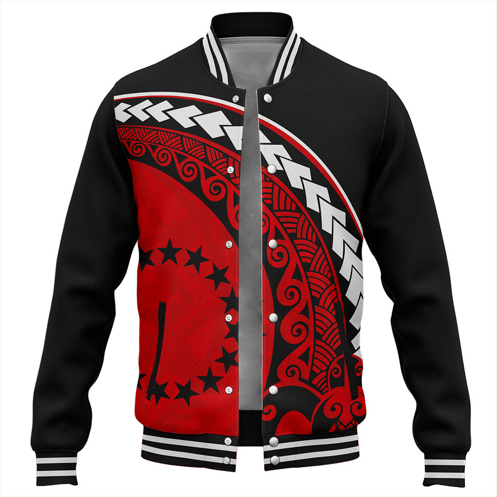 Cook Islands Baseball Jacket Turtle Polynesian Tribal Coat Of Arms