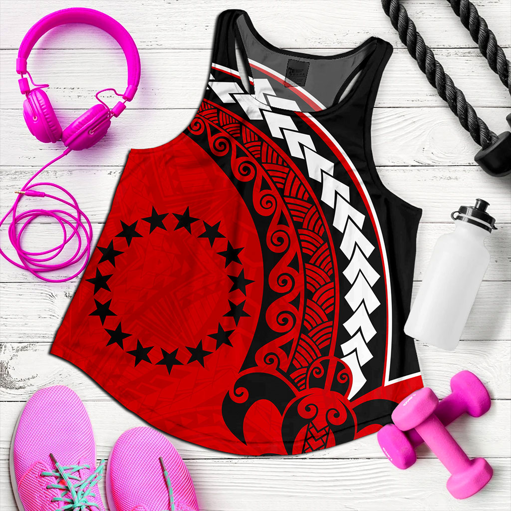 Cook Islands Women Tank Turtle Polynesian Tribal Coat Of Arms