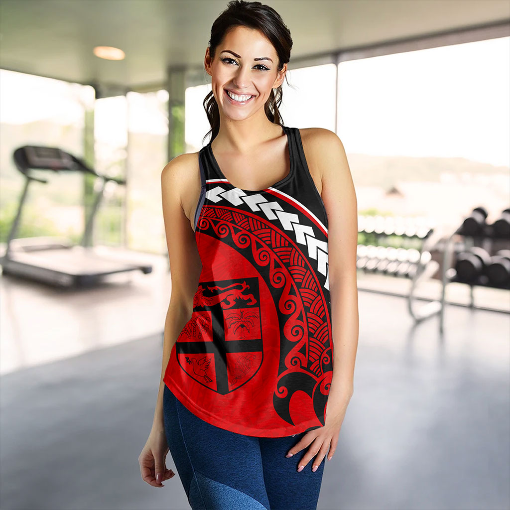 Fiji Women Tank Turtle Polynesian Tribal Coat Of Arms