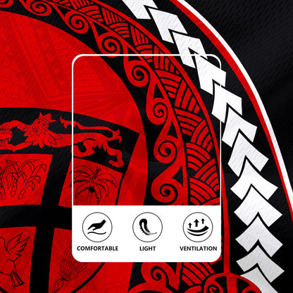 Fiji Rugby Jersey Turtle Polynesian Tribal Coat Of Arms