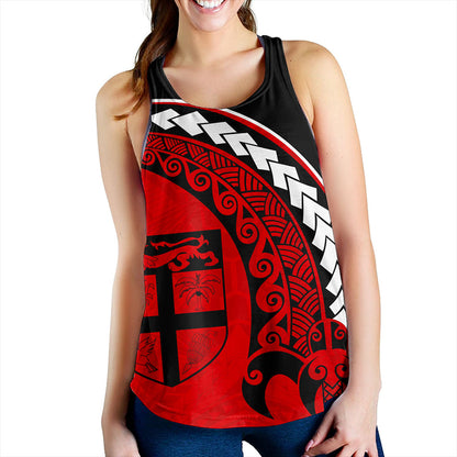 Fiji Women Tank Turtle Polynesian Tribal Coat Of Arms