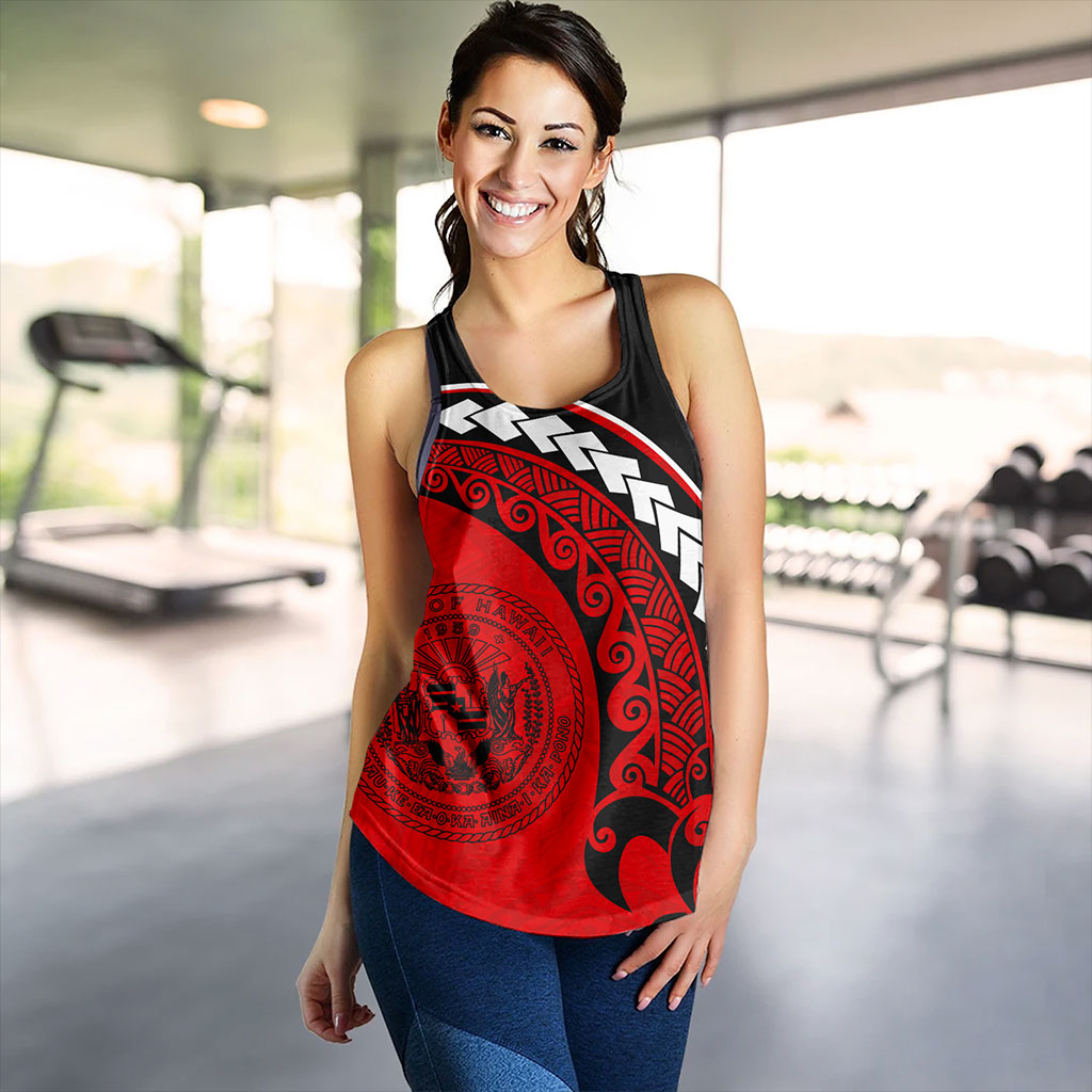 Hawaii Women Tank Turtle Polynesian Tribal Coat Of Arms