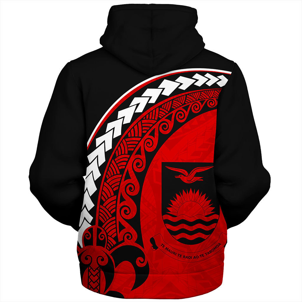 Kiribati Sherpa Hoodie Turtle Polynesian Tribal Coat Of Arms