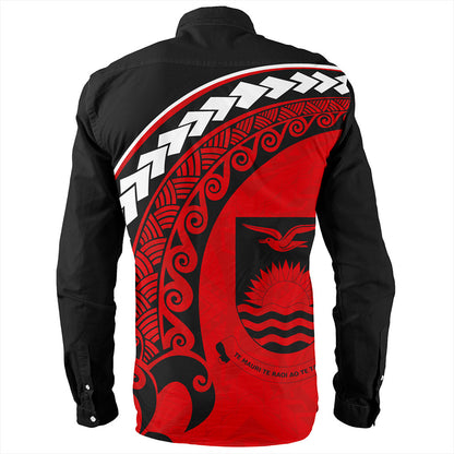 Kiribati Long Sleeve Shirt Turtle Polynesian Tribal Coat Of Arms
