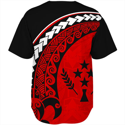 Kosrae Baseball Shirt Turtle Polynesian Tribal Coat Of Arms