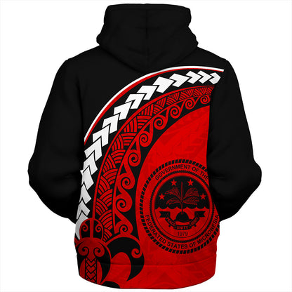 Federated States Of Micronesia Sherpa Hoodie Turtle Polynesian Tribal Coat Of Arms