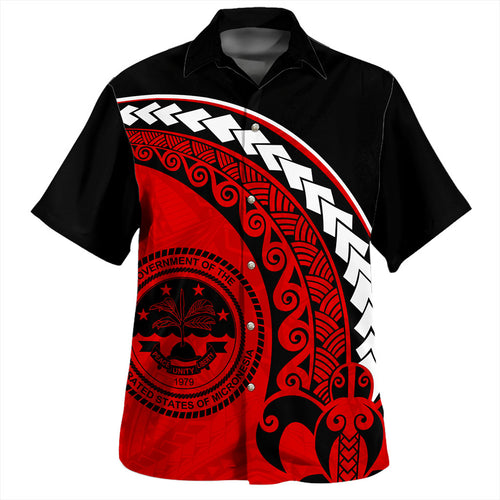 Federated States Of Micronesia Hawaiian Shirt Turtle Polynesian Tribal Coat Of Arms