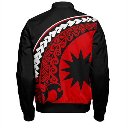 Nauru Bomber Jacket Turtle Polynesian Tribal Coat Of Arms