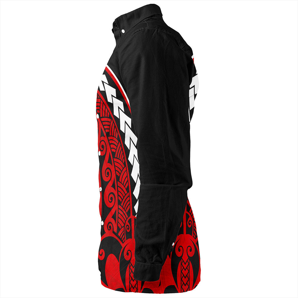 Nauru Long Sleeve Shirt Turtle Polynesian Tribal Coat Of Arms