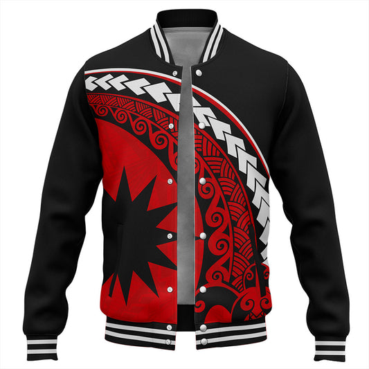 Nauru Baseball Jacket Turtle Polynesian Tribal Coat Of Arms