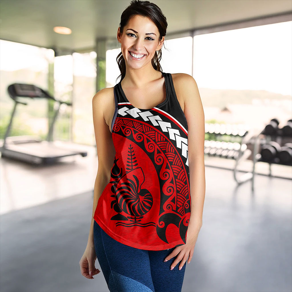 New Caledonia Women Tank Turtle Polynesian Tribal Coat Of Arms