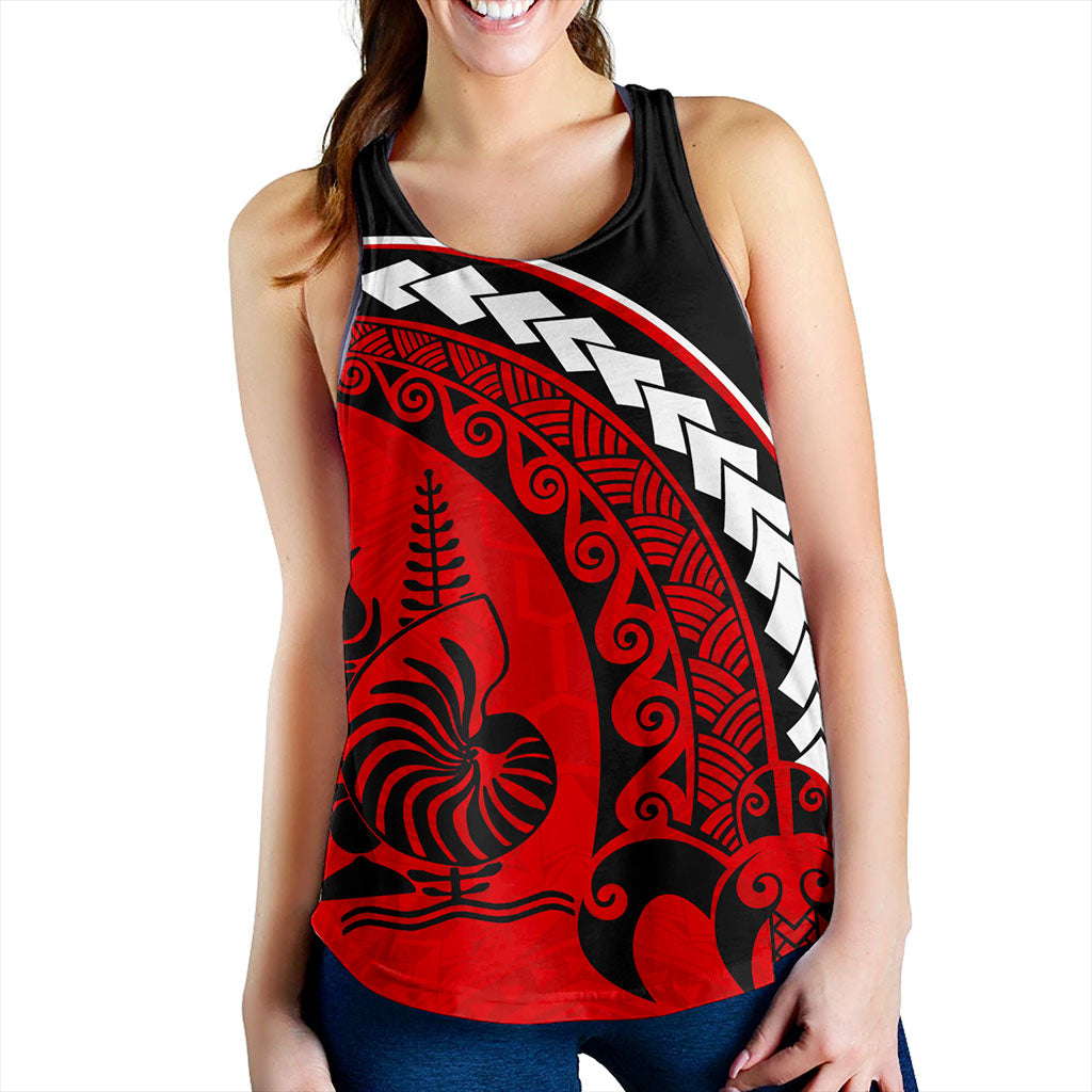 New Caledonia Women Tank Turtle Polynesian Tribal Coat Of Arms