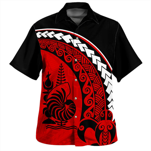 New Caledonia Hawaiian Shirt Turtle Polynesian Tribal Coat Of Arms
