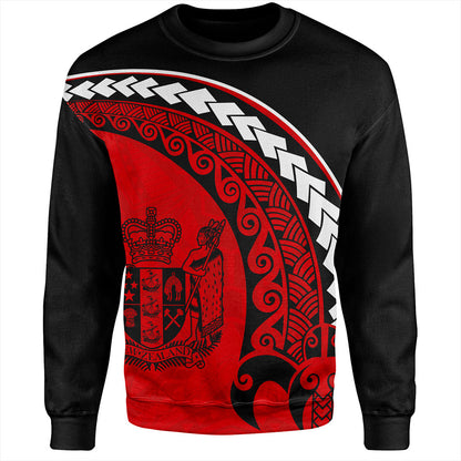 New Zealand Sweatshirt Turtle Polynesian Tribal Coat Of Arms
