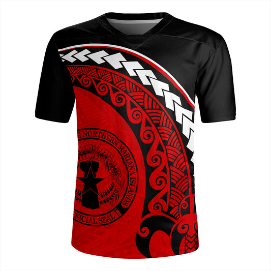 Northern Mariana Islands Rugby Jersey Turtle Polynesian Tribal Coat Of Arms