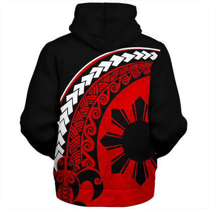 Philippines Filipinos Sherpa Hoodie Turtle Polynesian Tribal Coat Of Arms