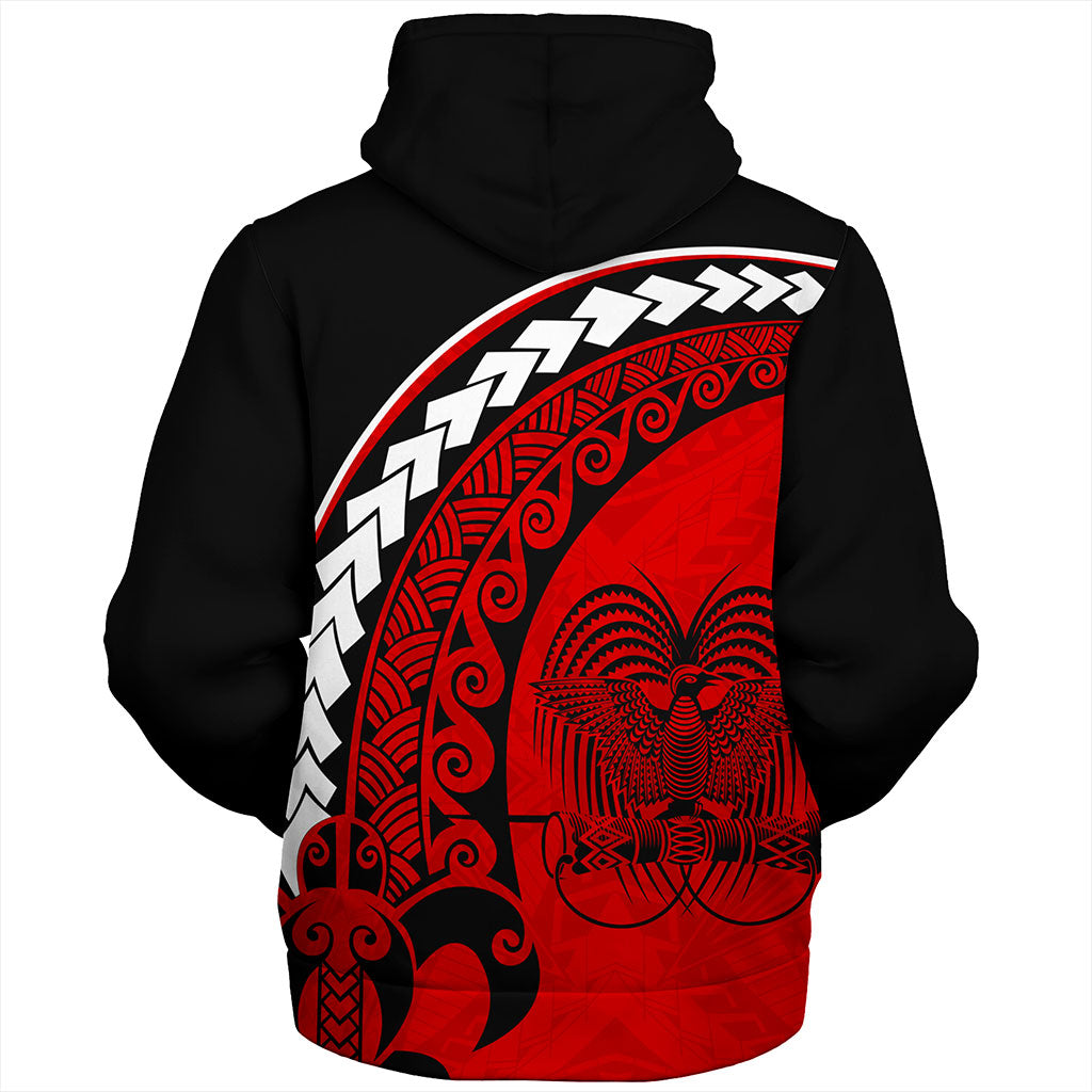 Papua New Guinea Sherpa Hoodie Turtle Polynesian Tribal Coat Of Arms