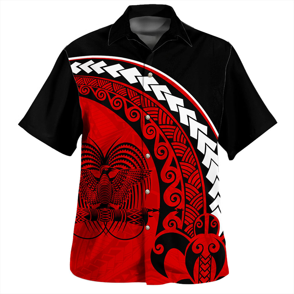 Papua New Guinea Hawaiian Shirt Turtle Polynesian Tribal Coat Of Arms
