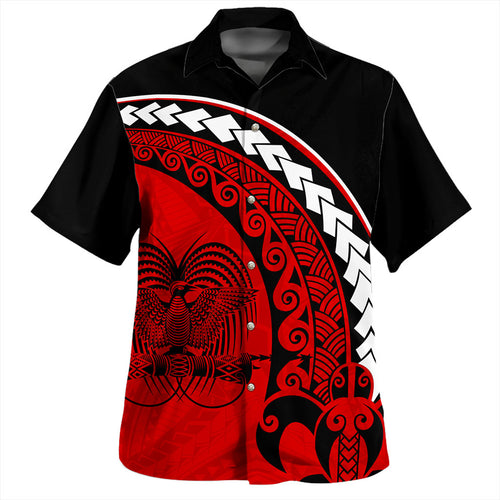 Papua New Guinea Hawaiian Shirt Turtle Polynesian Tribal Coat Of Arms