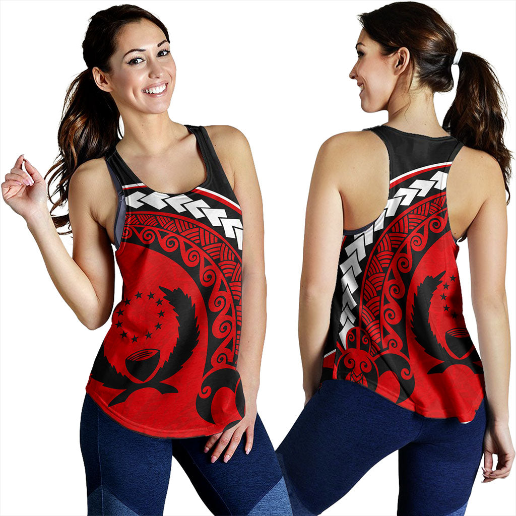 Pohnpei State Women Tank Turtle Polynesian Tribal Coat Of Arms