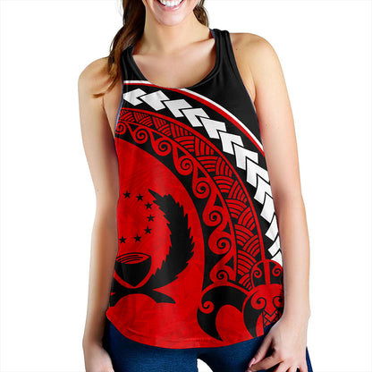 Pohnpei State Women Tank Turtle Polynesian Tribal Coat Of Arms