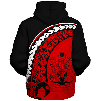 Solomon Islands Sherpa Hoodie Turtle Polynesian Tribal Coat Of Arms