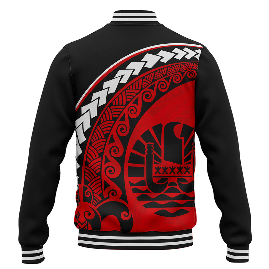 Tahiti Baseball Jacket Turtle Polynesian Tribal Coat Of Arms