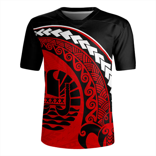 Tahiti Rugby Jersey Turtle Polynesian Tribal Coat Of Arms