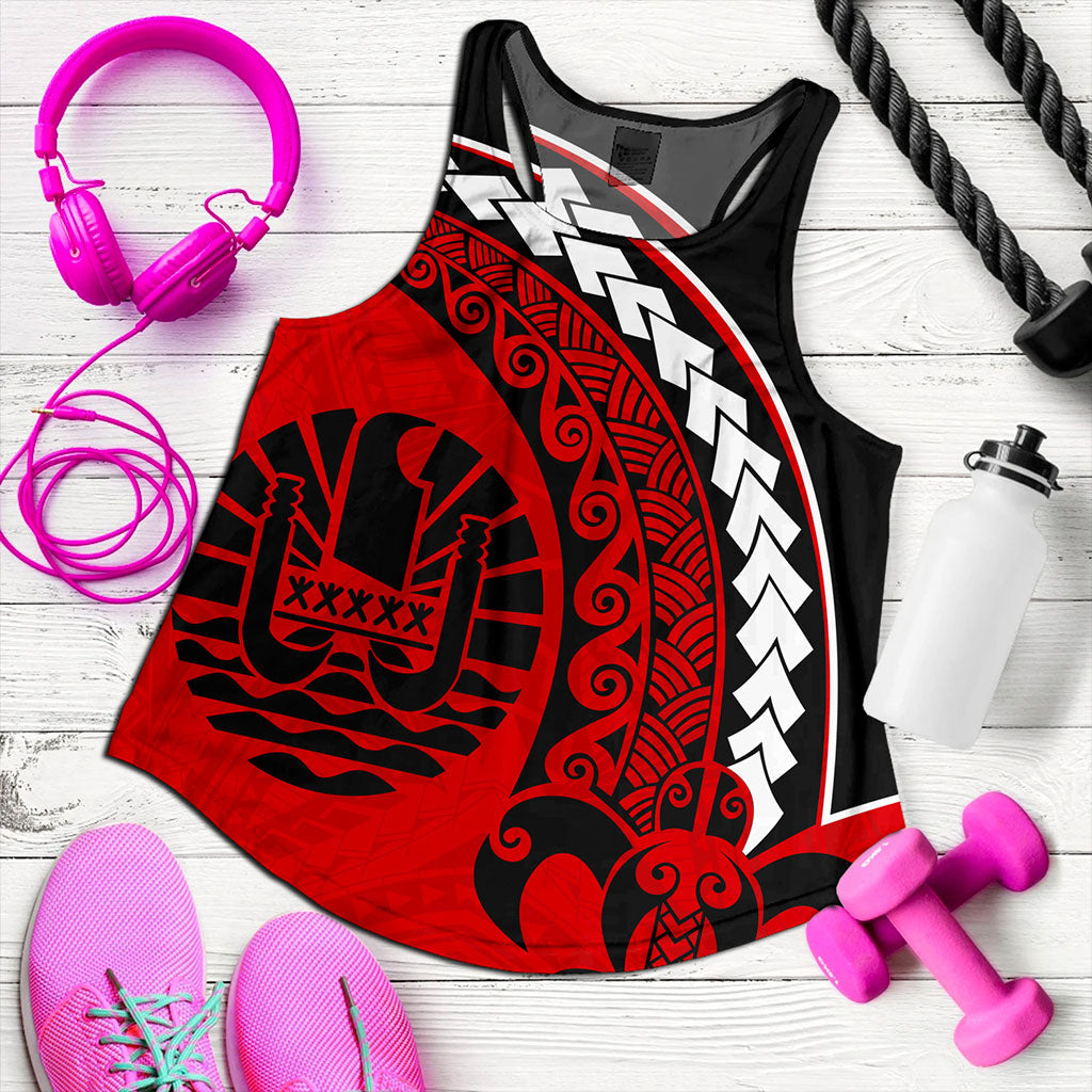 Tahiti Women Tank Turtle Polynesian Tribal Coat Of Arms