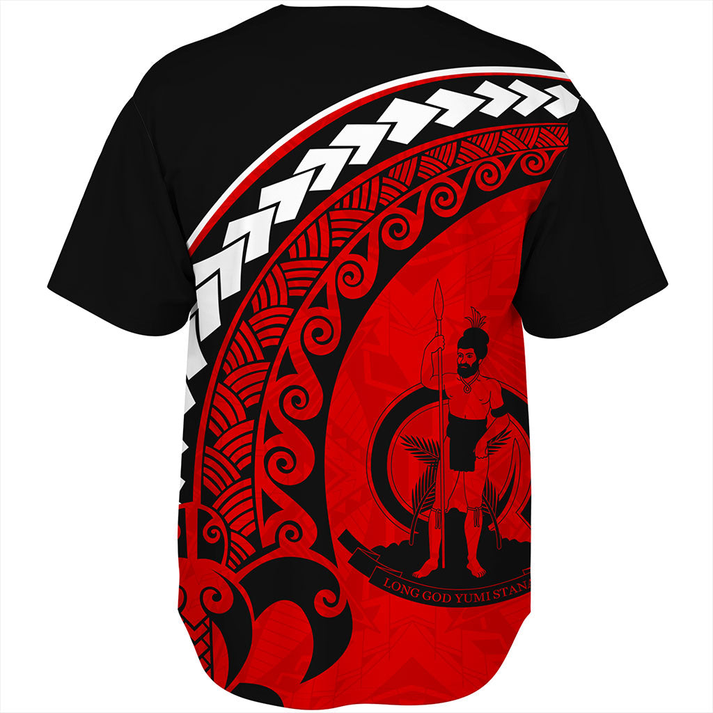 Vanuatu Baseball Shirt Turtle Polynesian Tribal Coat Of Arms