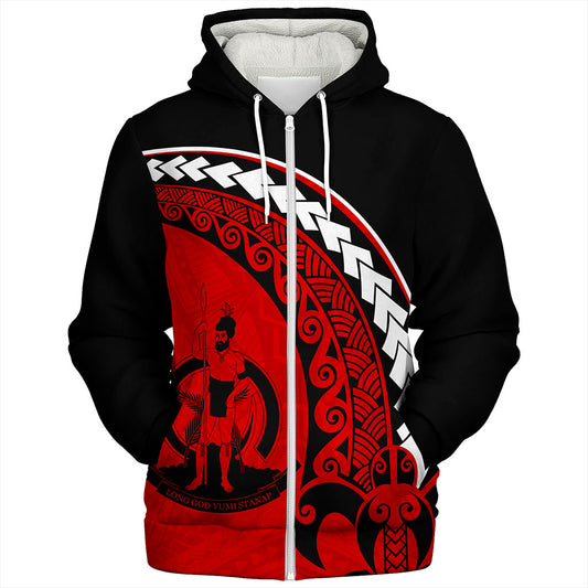 Vanuatu Sherpa Hoodie Turtle Polynesian Tribal Coat Of Arms