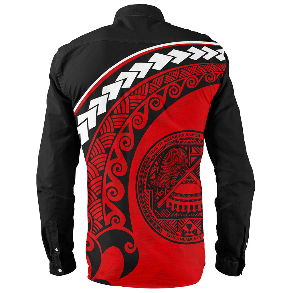 American Samoa Long Sleeve Shirt Turtle Polynesian Tribal Coat Of Arms