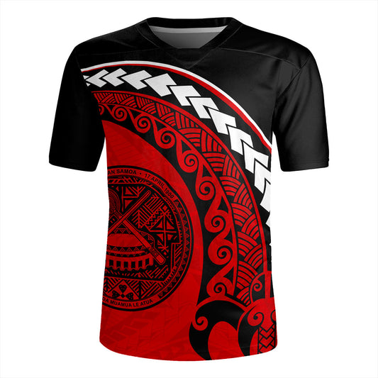 American Samoa Rugby Jersey Turtle Polynesian Tribal Coat Of Arms