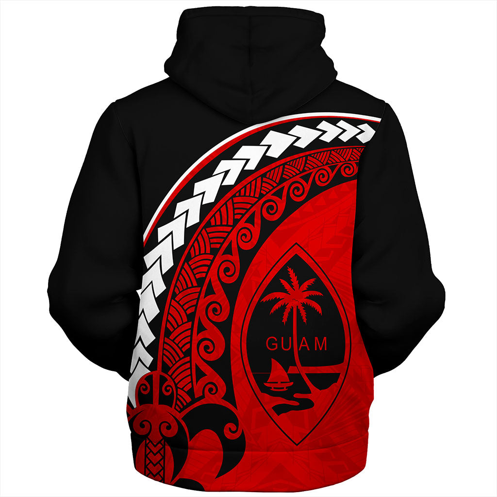 Guam Sherpa Hoodie Turtle Polynesian Tribal Coat Of Arms