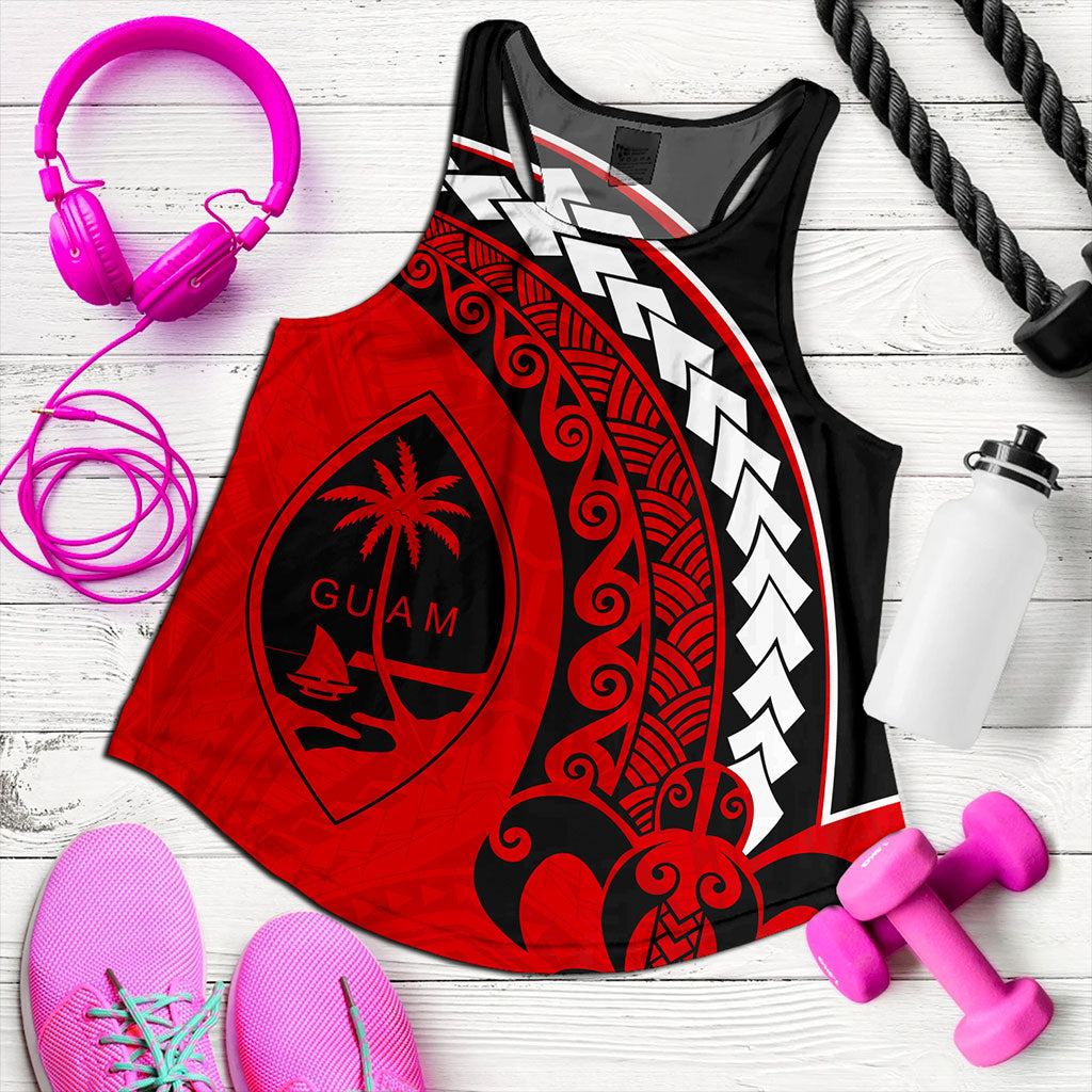 Guam Women Tank Turtle Polynesian Tribal Coat Of Arms